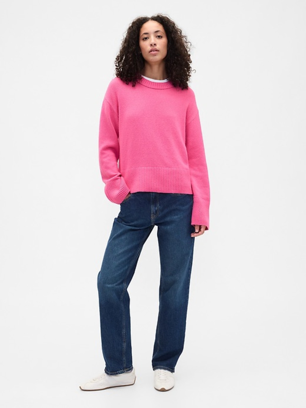 Gap Cashsoft Relaxed Crewneck Bubblegum Pink Sweater NWT XL Oversized Slouchy